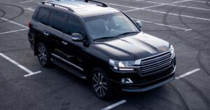 Professional point-to-point transportation in Minneapolis featuring a spacious black SUV for private travel.