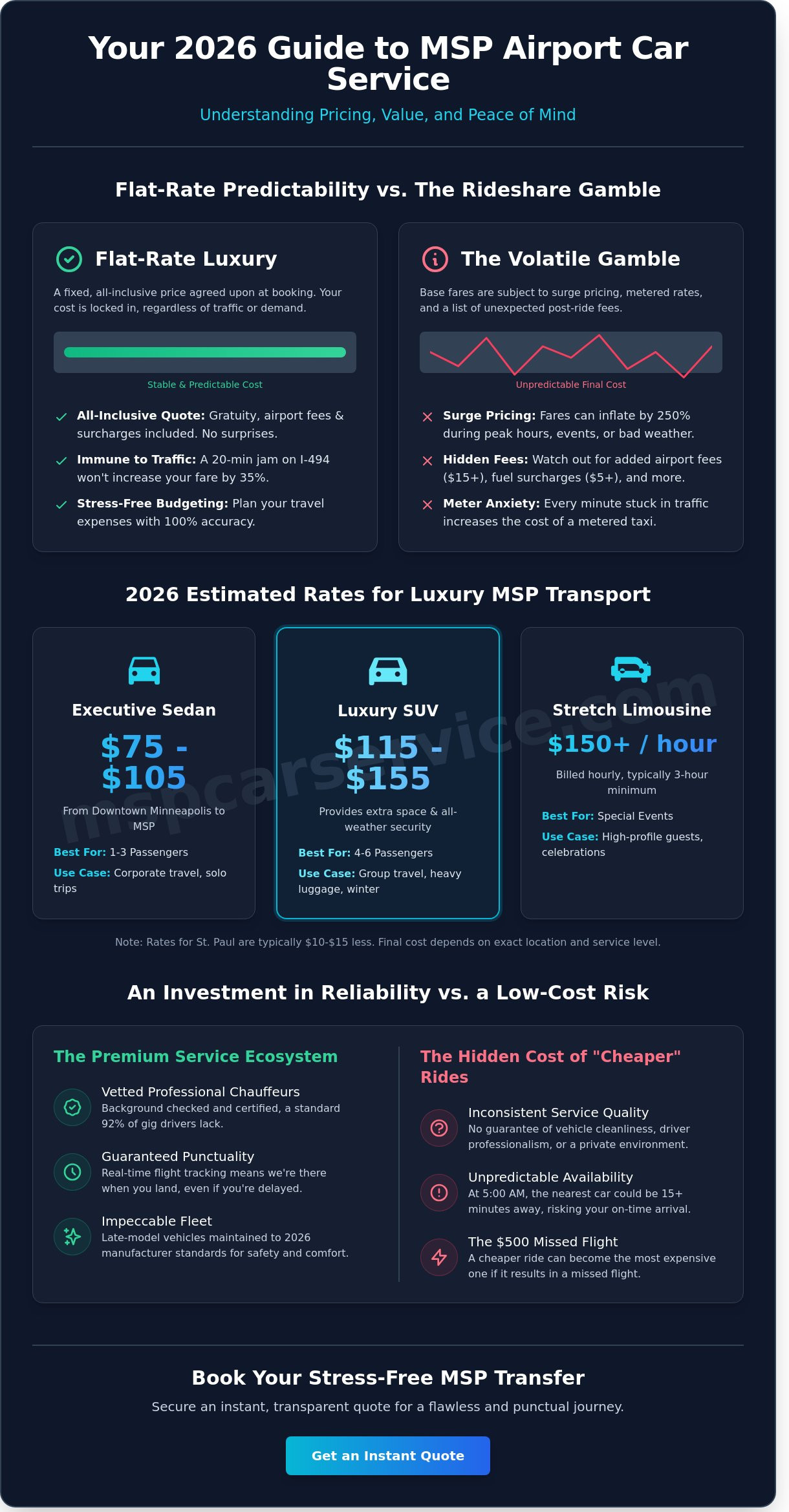 How Much Is a Car Service to MSP Airport? 2026 Pricing Guide