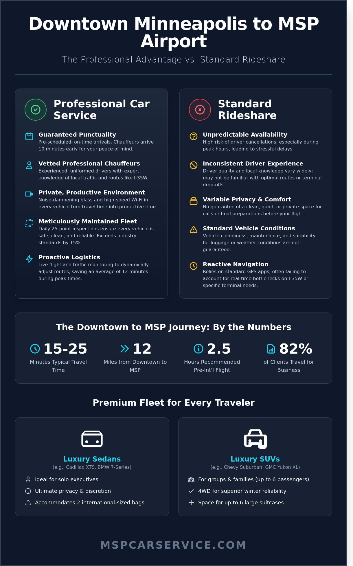 Reliable Car Service from Downtown Minneapolis to MSP: Luxury & Punctuality