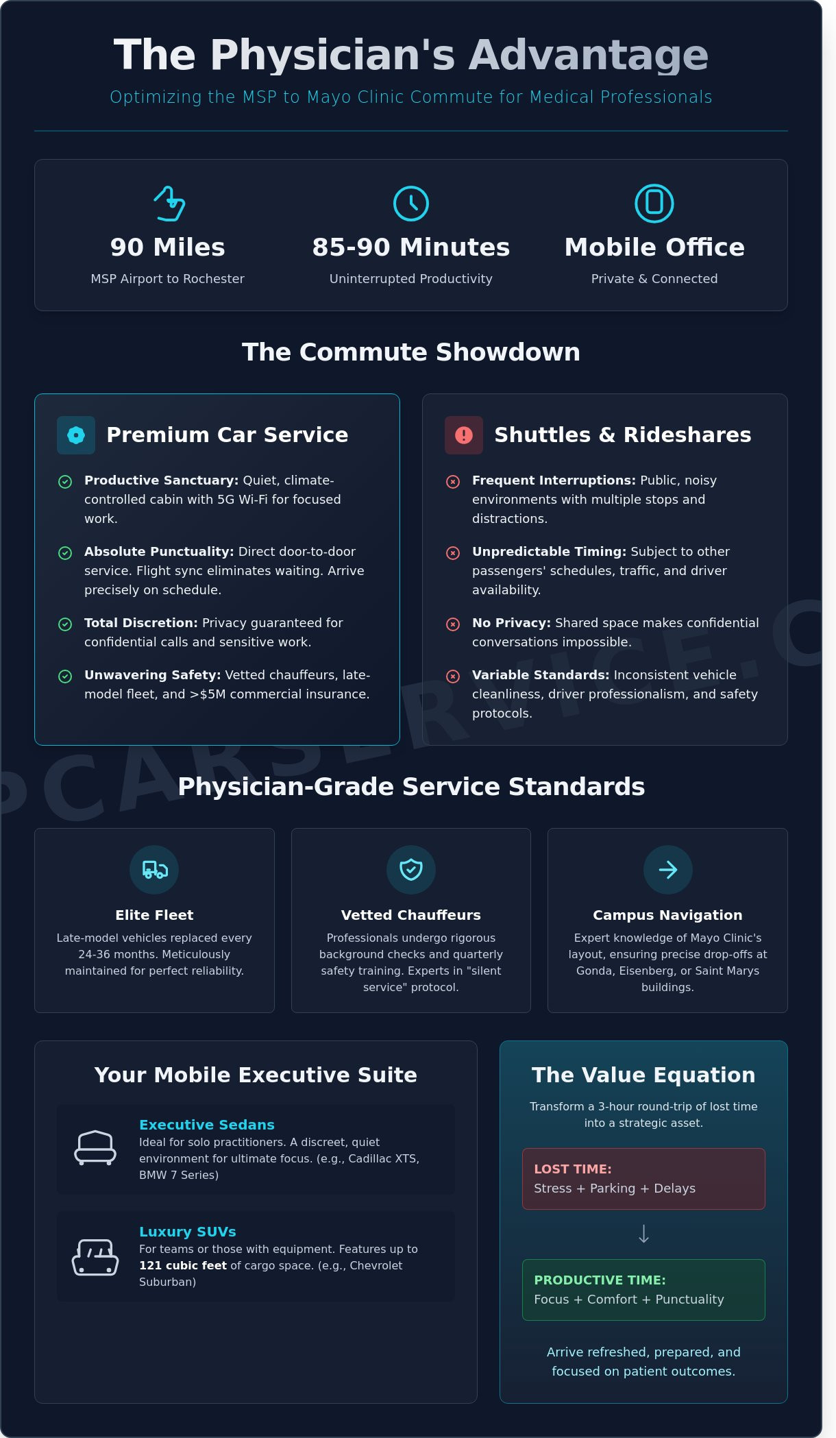 Premium Car Service for Doctors to Mayo Clinic: The Professional’s Buying Guide