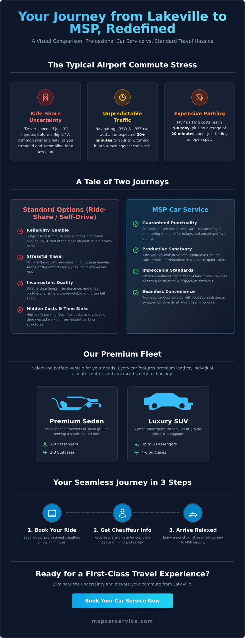 Premium Car Service from Lakeville, MN to MSP: Luxury Airport Transfers